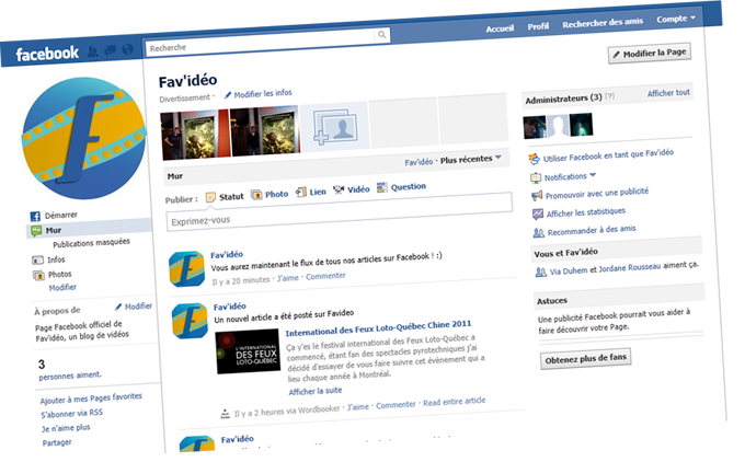 Page Facebook Fav&rsquo;idéo officielle